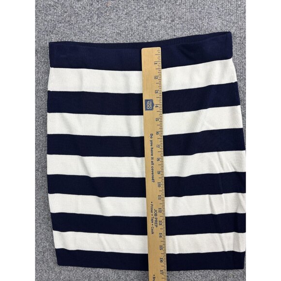 Theory Skirt Womens Small Navy White Striped Stretch Knit Bodycon Mini - Picture 4 of 6